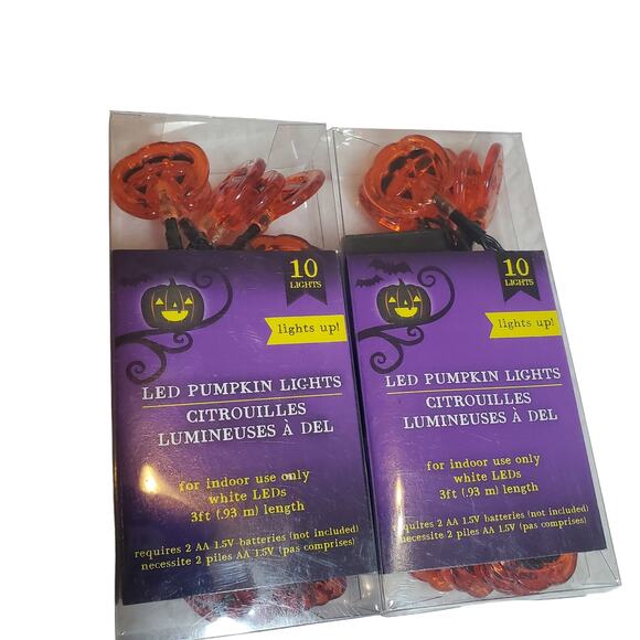 Halloween String Light Bundle Pumpkins Bats Skulls LED NEW Lighting Decor - Picture 9 of 12